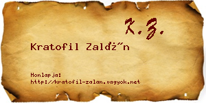 Kratofil Zalán névjegykártya
