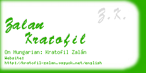 zalan kratofil business card